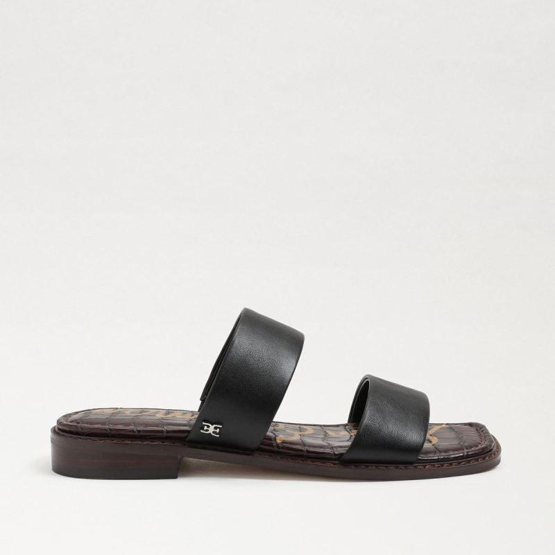 Sam Edelman Haydee Stitch Slide Sandal-Black Leather