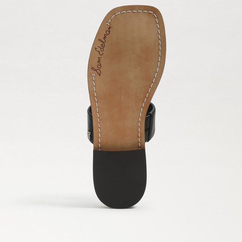 Sam Edelman Haydee Stitch Slide Sandal-Black Leather