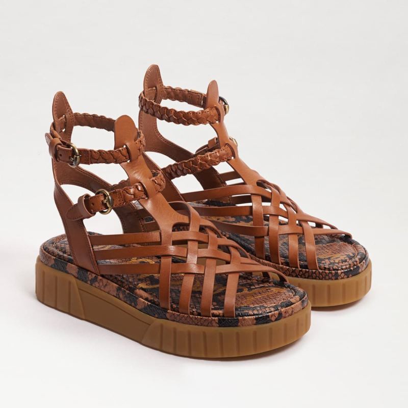 Sam Edelman Geana Platform Gladiator Sandal-Saddle Leather