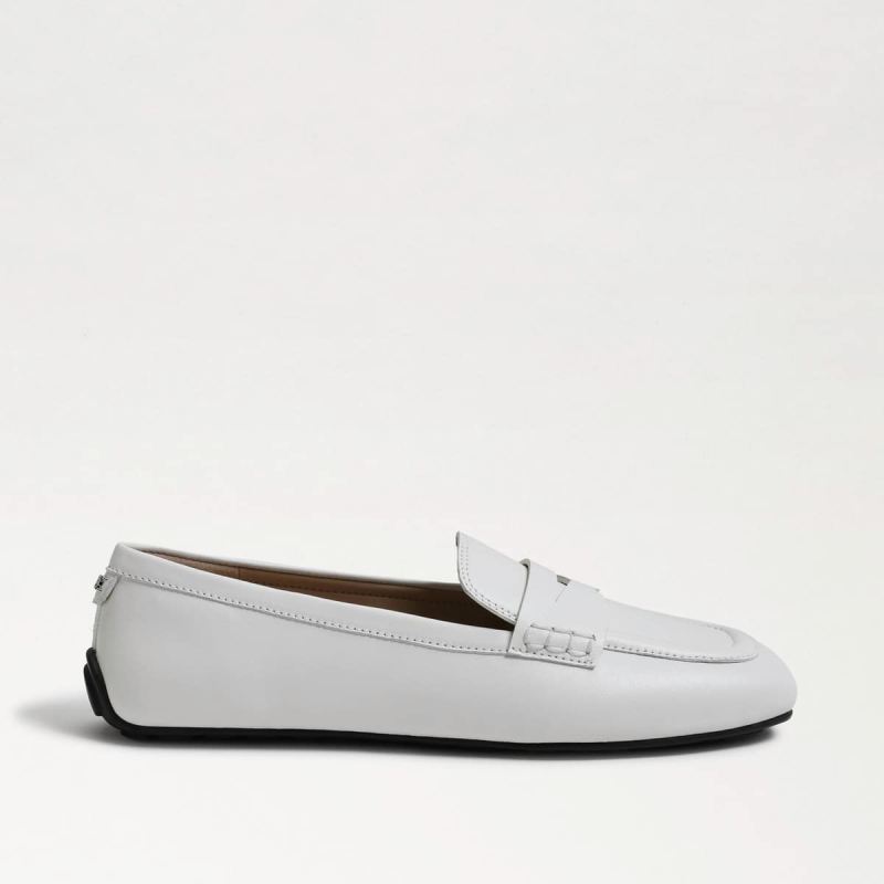 Sam Edelman Tucker Penny Loafer-Bright White Leather