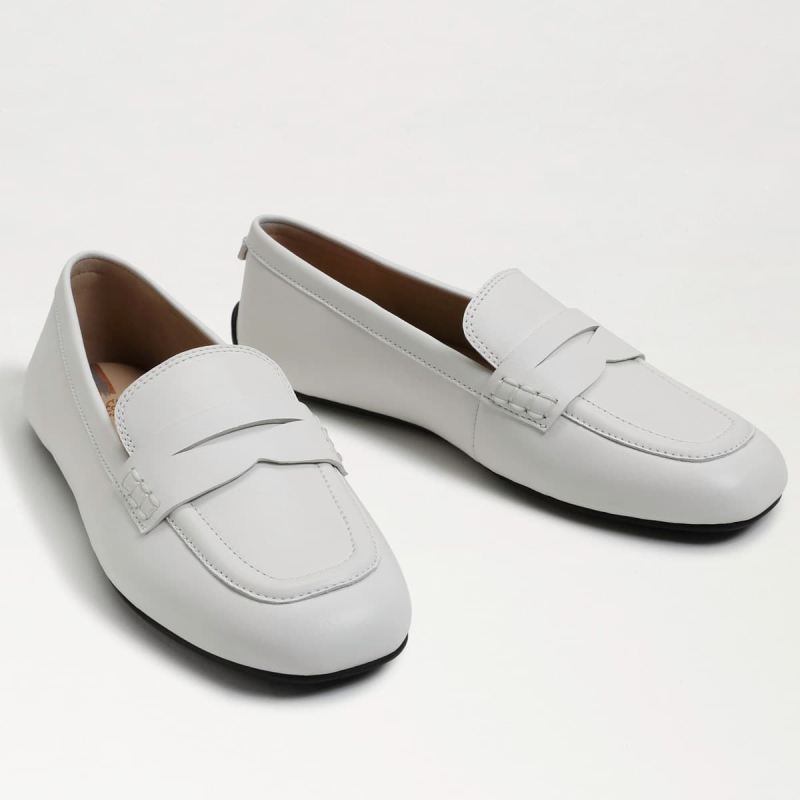 Sam Edelman Tucker Penny Loafer-Bright White Leather