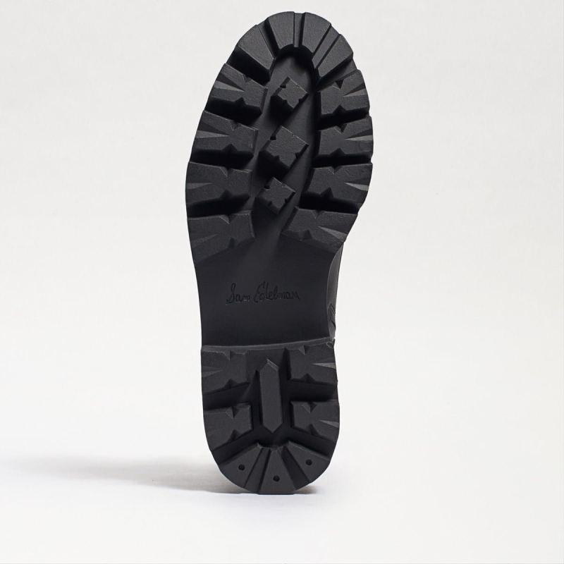 Sam Edelman Garret Combat Platform Boot-Black Leather
