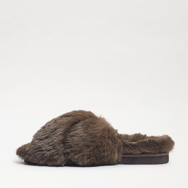 Sam Edelman Jeane Criss Cross Slipper-Caviar Brown