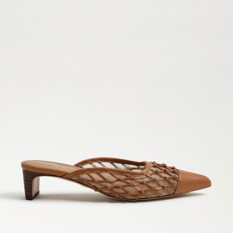 Sam Edelman Snyder Slip On Kitten Heel-Lt Cuoio Brown Weave