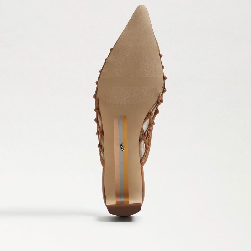 Sam Edelman Snyder Slip On Kitten Heel-Lt Cuoio Brown Weave