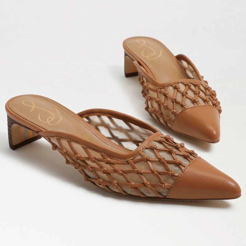 Sam Edelman Snyder Slip On Kitten Heel-Lt Cuoio Brown Weave