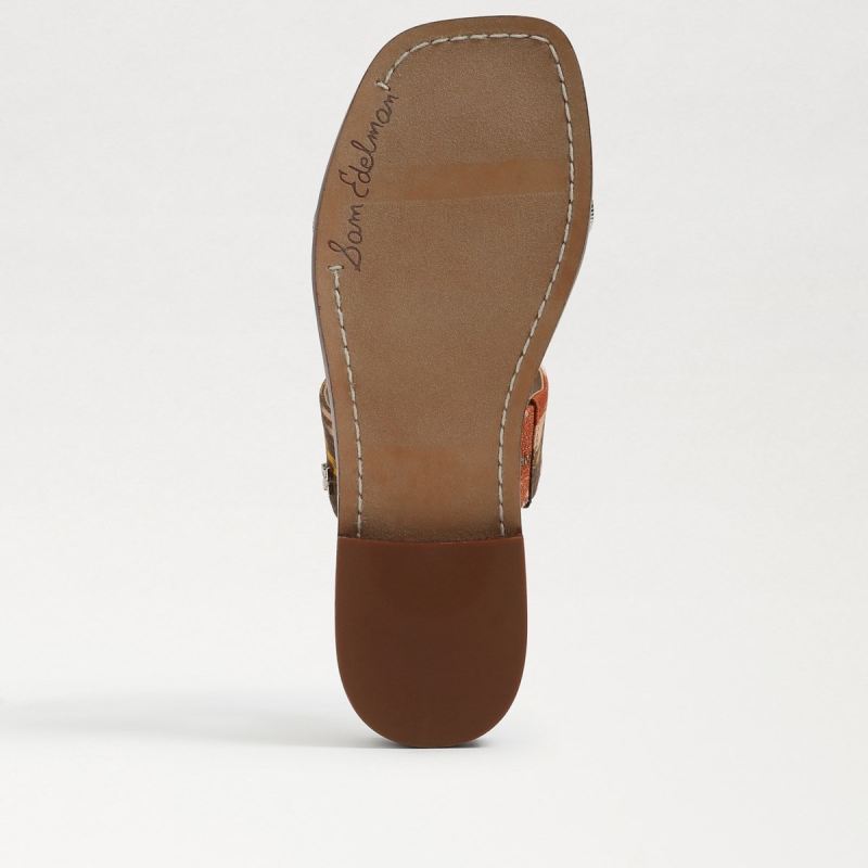 Sam Edelman Hera Slide Sandal-Sunset Orange/ Cuoio
