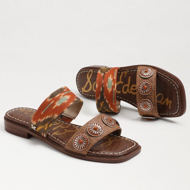 Sam Edelman Hera Slide Sandal-Sunset Orange/ Cuoio