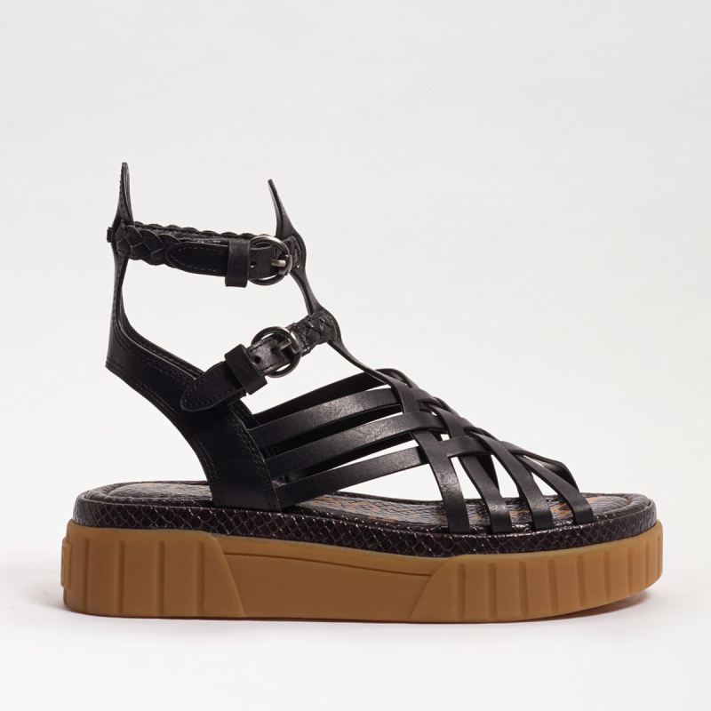 Sam Edelman Geana Platform Gladiator Sandal-Black Leather