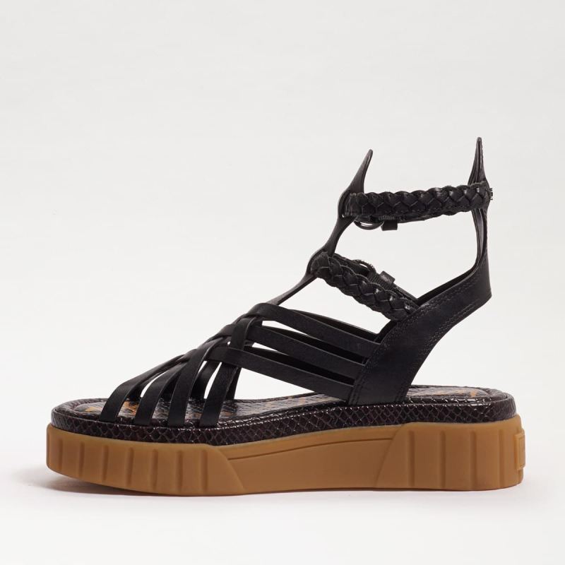 Sam Edelman Geana Platform Gladiator Sandal-Black Leather