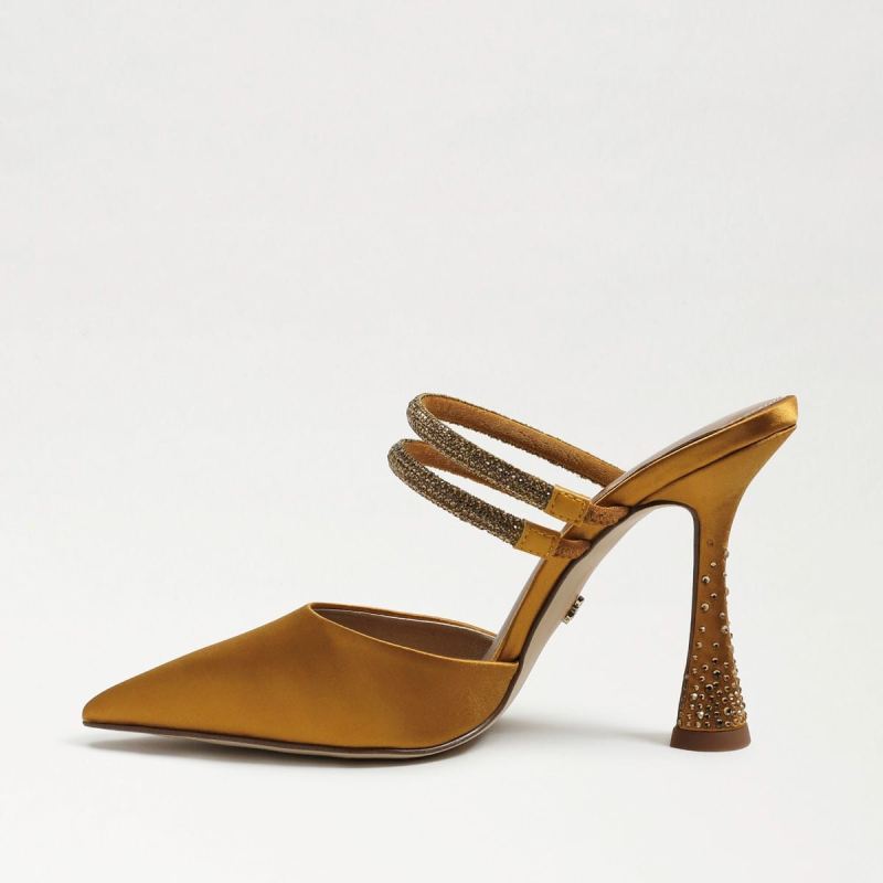 Sam Edelman Agustina Mule Pump-Golden Yellow Satin