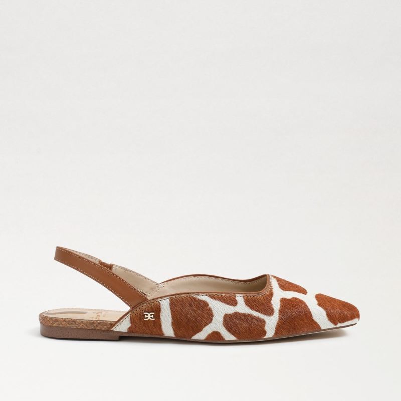 Sam Edelman Connell Slingback Flat-Ivory/Tan Giraffe Brahma