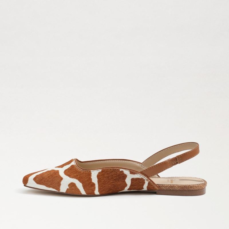 Sam Edelman Connell Slingback Flat-Ivory/Tan Giraffe Brahma