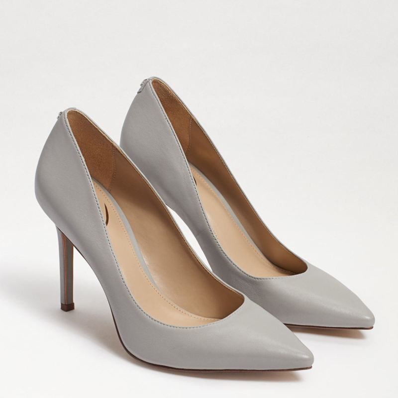 Sam Edelman Hazel Pointed Toe Heel-Pebble Grey Leather