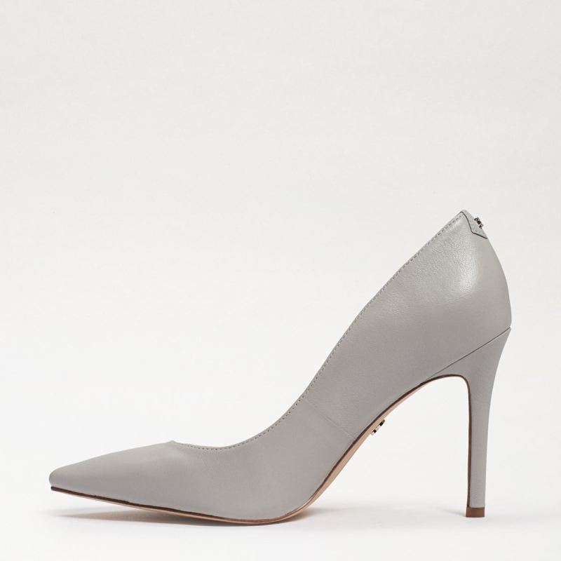 Sam Edelman Hazel Pointed Toe Heel-Pebble Grey Leather