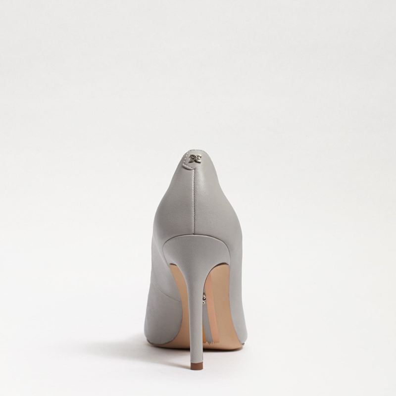 Sam Edelman Hazel Pointed Toe Heel-Pebble Grey Leather