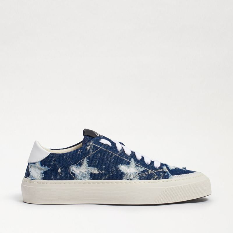 Sam Edelman Tesmina Sneaker-Navy Distressed Denim