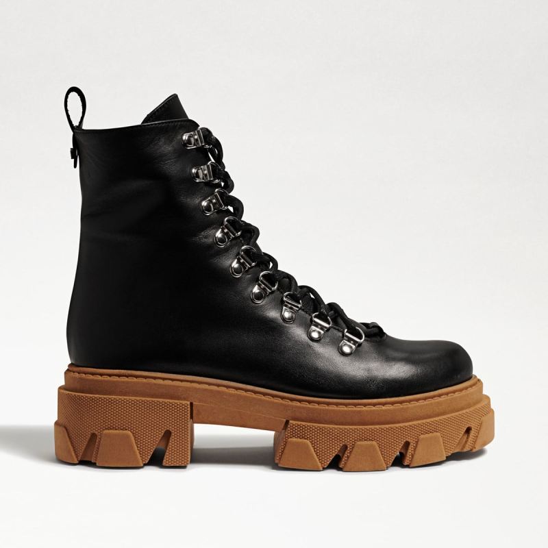 Sam Edelman Danika Lug Sole Boot-Black Leather