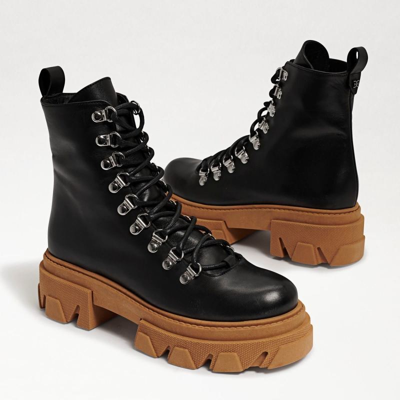Sam Edelman Danika Lug Sole Boot-Black Leather