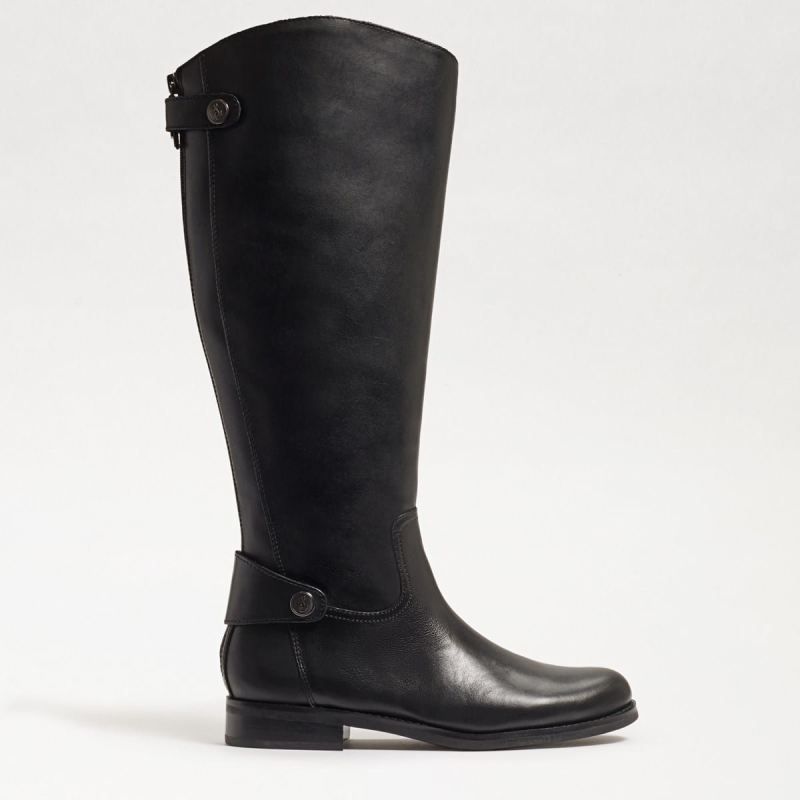 Sam Edelman Mikala Wide Calf Riding Boot-Black Leather