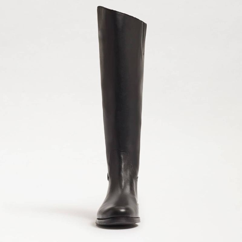 Sam Edelman Mikala Wide Calf Riding Boot-Black Leather