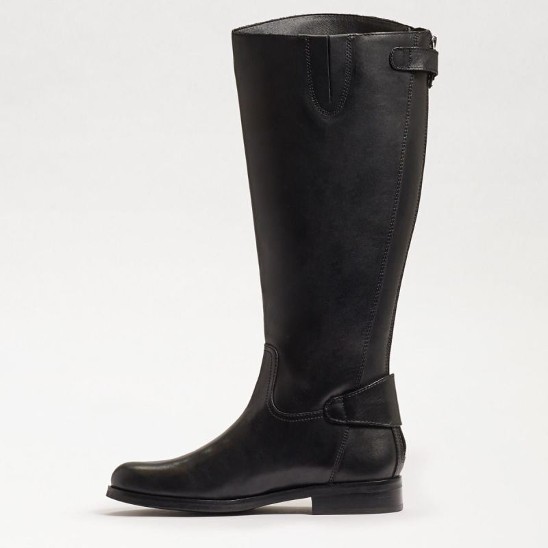 Sam Edelman Mikala Wide Calf Riding Boot-Black Leather