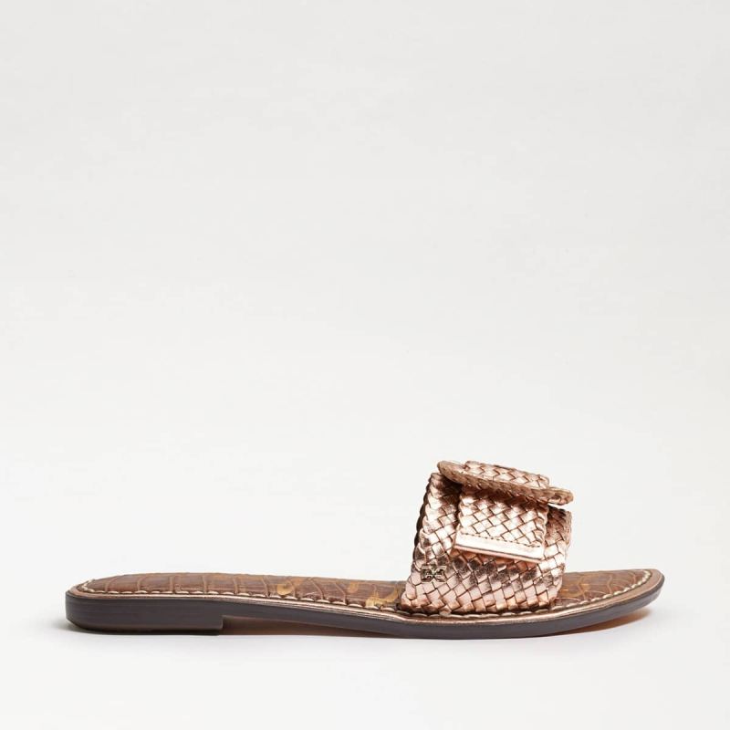 Sam Edelman Gabriela Woven Slide Sandal-Champagne Leather