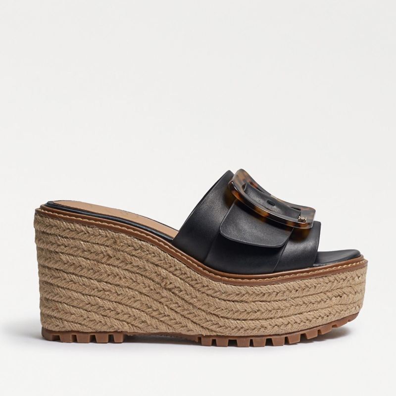 Sam Edelman Livi Espadrille Wedge Sandal-Black Leather ...