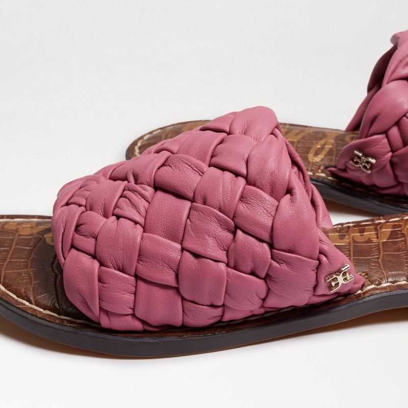 Sam Edelman Griffin Woven Slide Sandal-Carmine Rose Leather