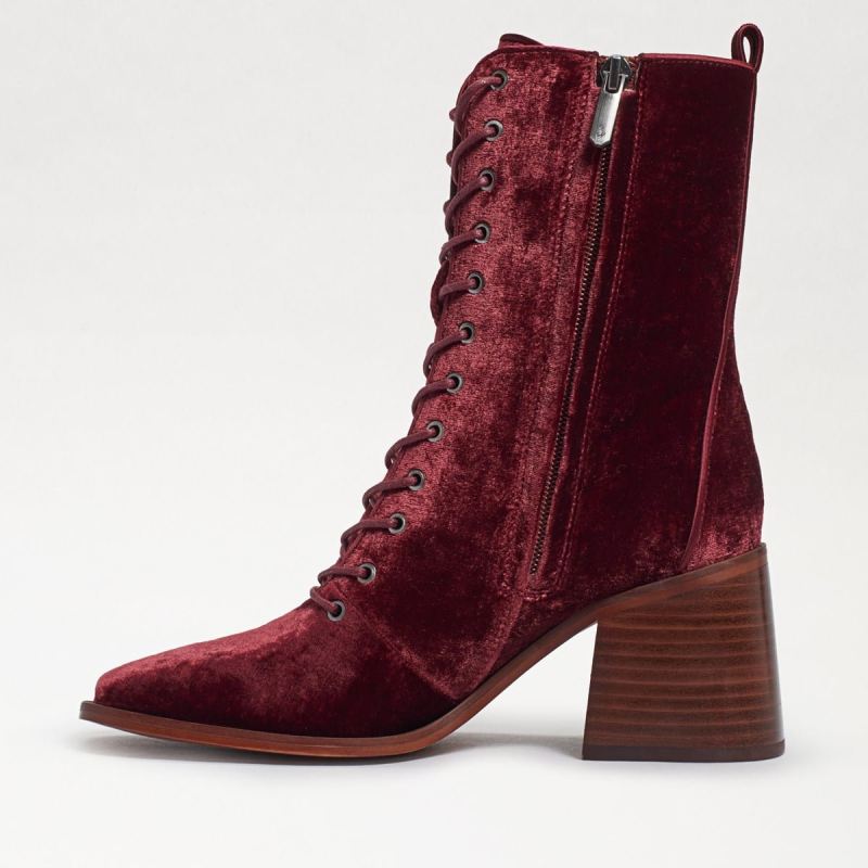 Sam Edelman Westie Lace-up Bootie-Brick Velvet