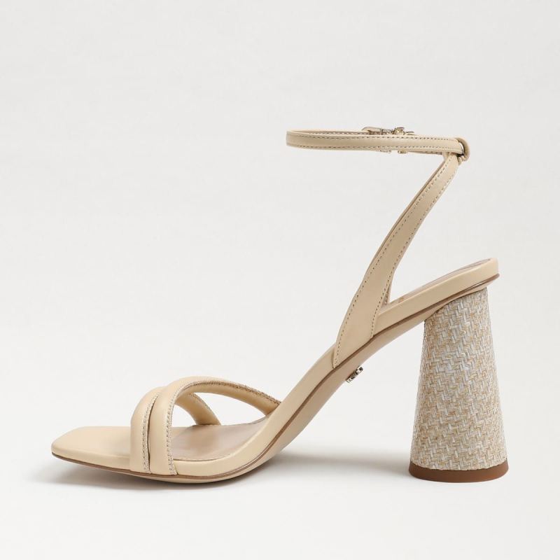 Sam Edelman Kia Block Heel Sandal-Eggshell Leather
