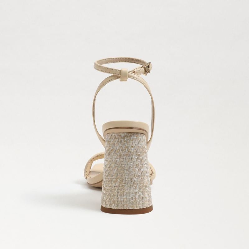 Sam Edelman Kia Block Heel Sandal-Eggshell Leather