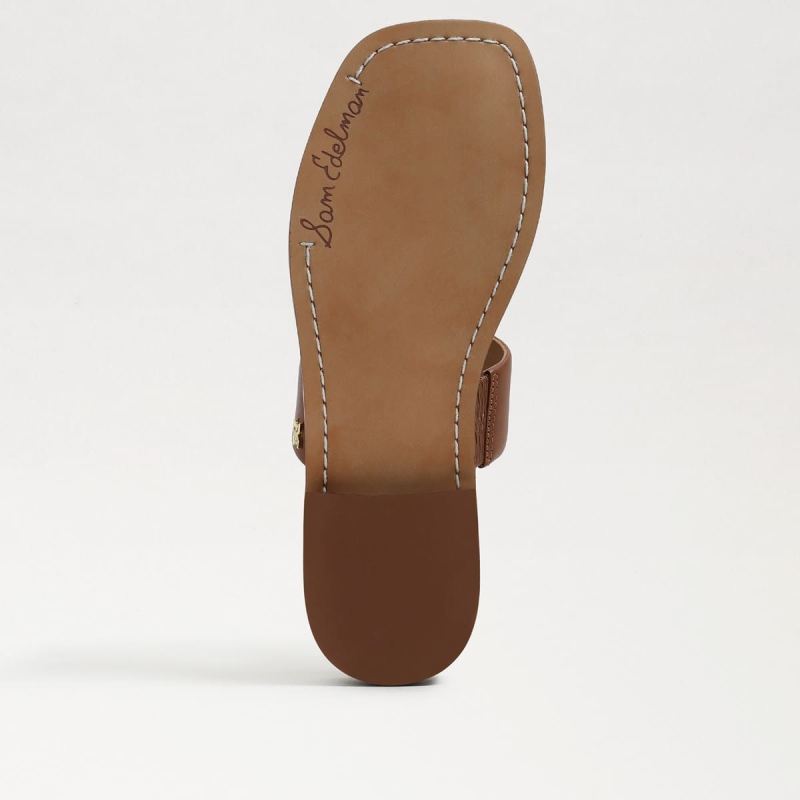 Sam Edelman Haydee Stitch Slide Sandal-Saddle Leather