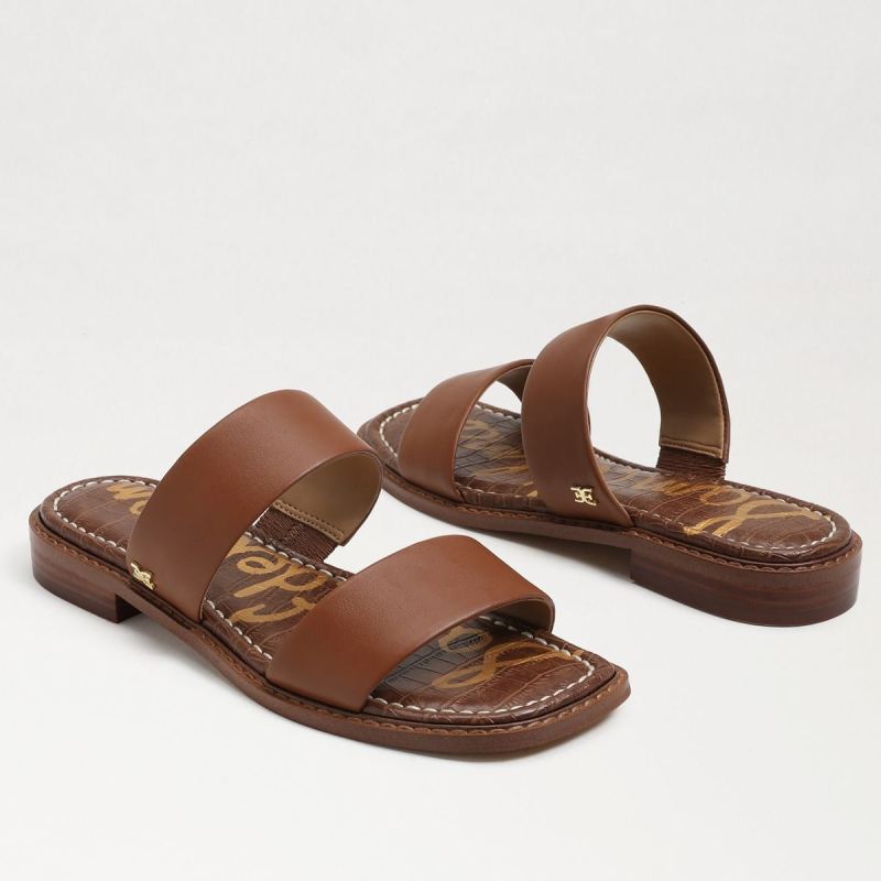 Sam Edelman Haydee Stitch Slide Sandal-Saddle Leather