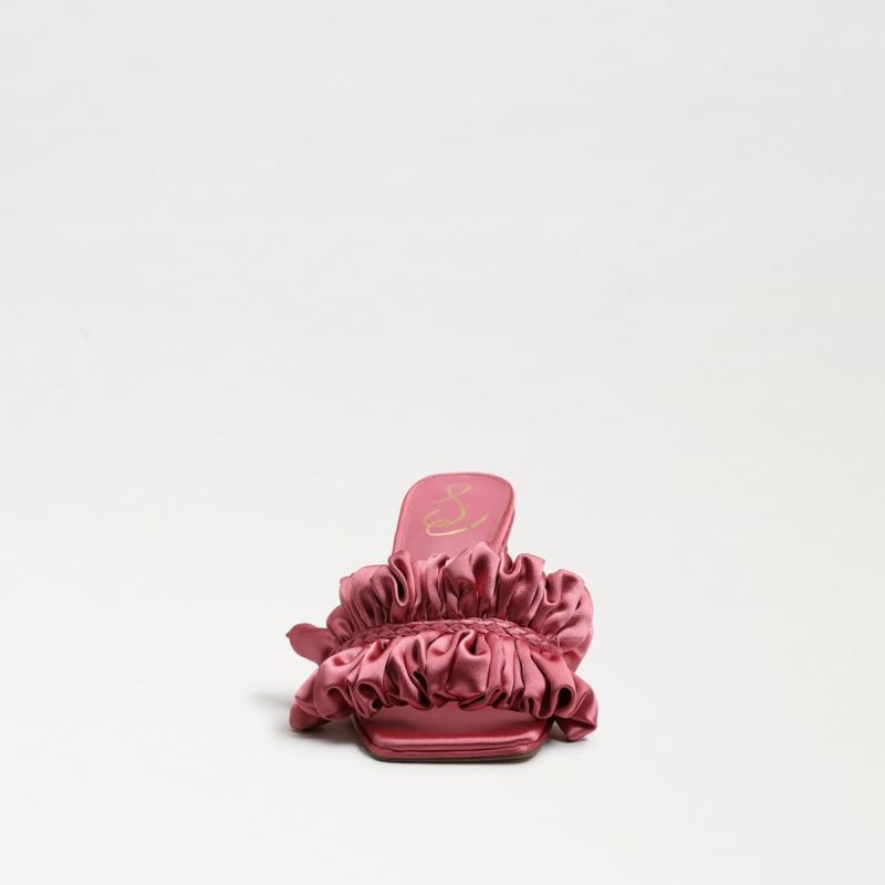 Sam Edelman Kady Mule-Carmine Rose Satin
