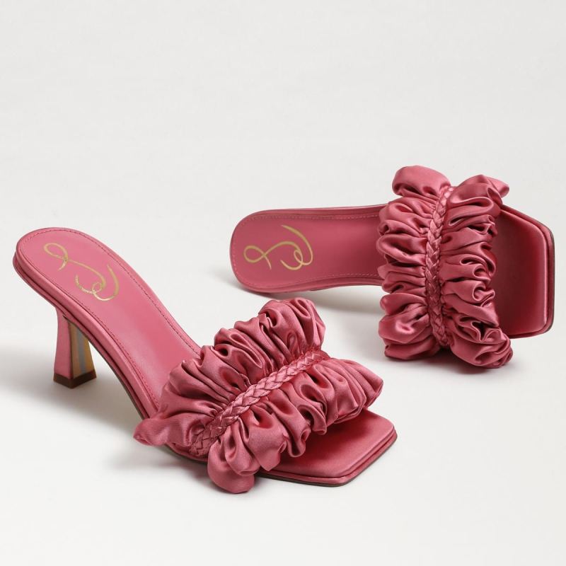 Sam Edelman Kady Mule-Carmine Rose Satin