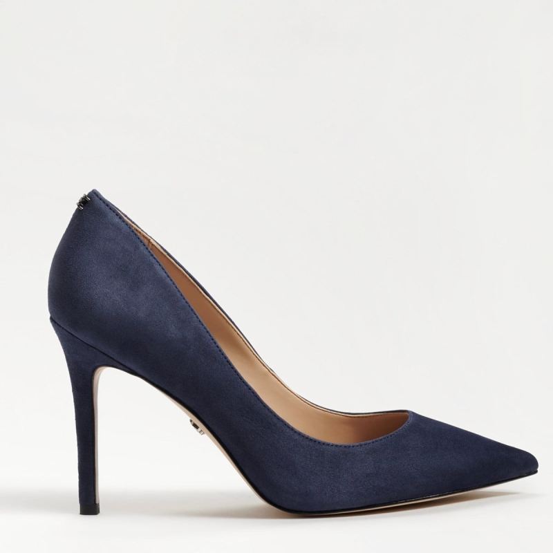 Sam Edelman Hazel Pointed Toe Heel-Navy Suede