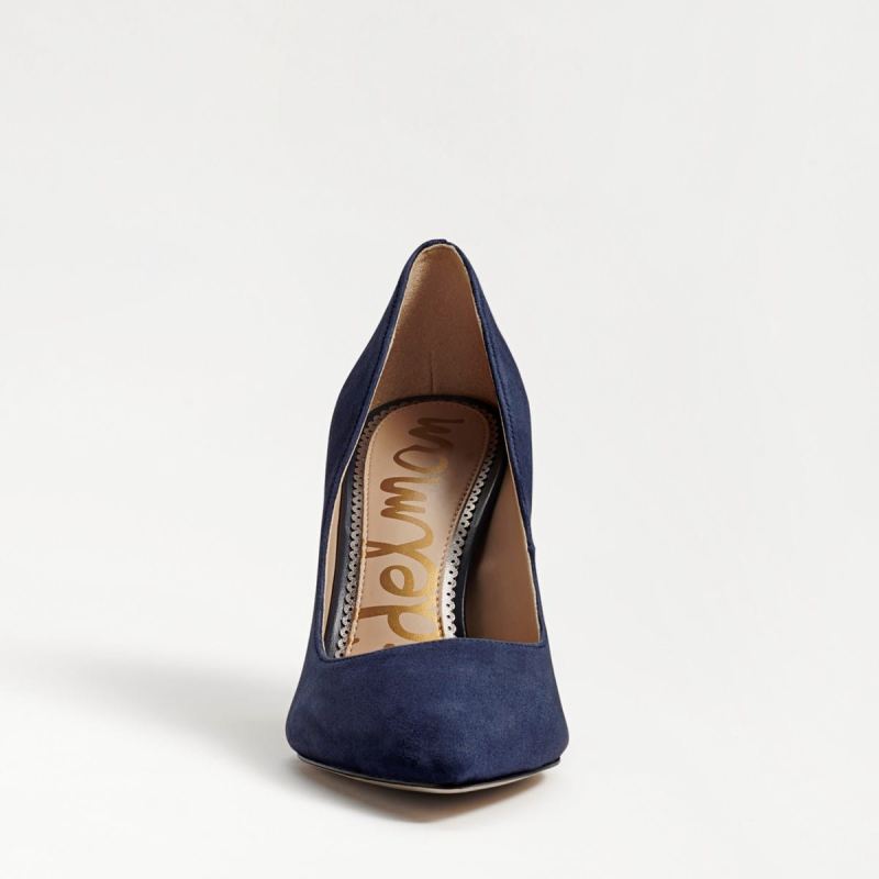 Sam Edelman Hazel Pointed Toe Heel-Navy Suede