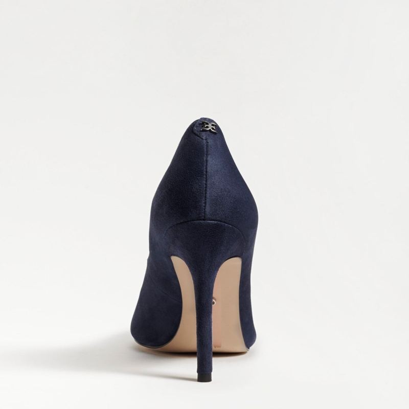 Sam Edelman Hazel Pointed Toe Heel-Navy Suede