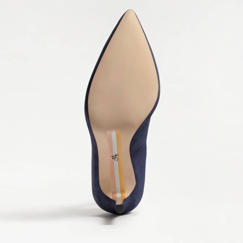 Sam Edelman Hazel Pointed Toe Heel-Navy Suede