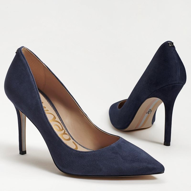 Sam Edelman Hazel Pointed Toe Heel-Navy Suede