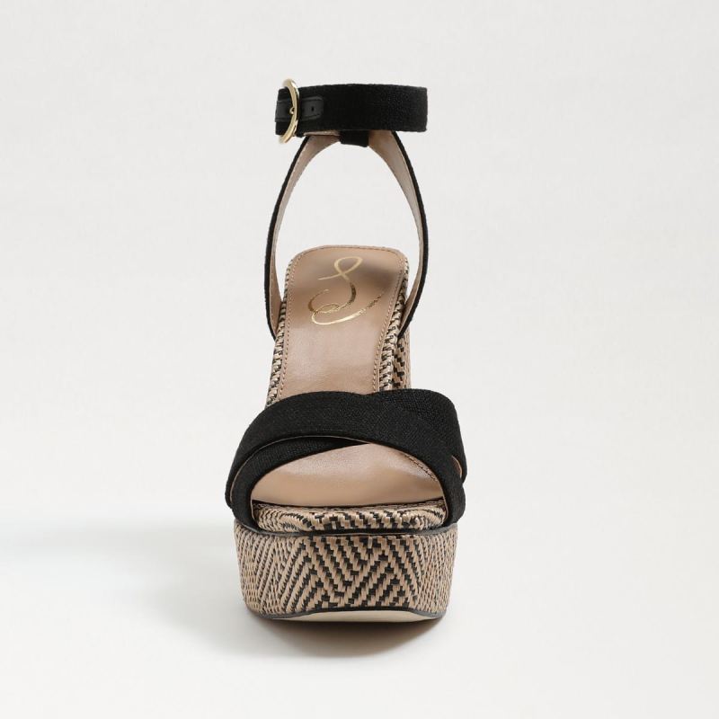 Sam Edelman Nolita Platform Sandal-Black Linen