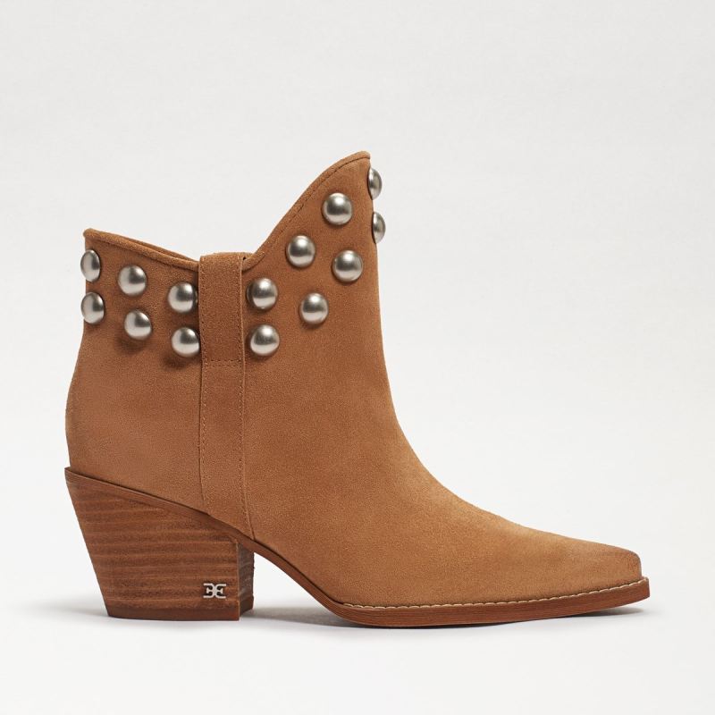 Sam Edelman Wildie Studded Western Bootie-Camel Suede