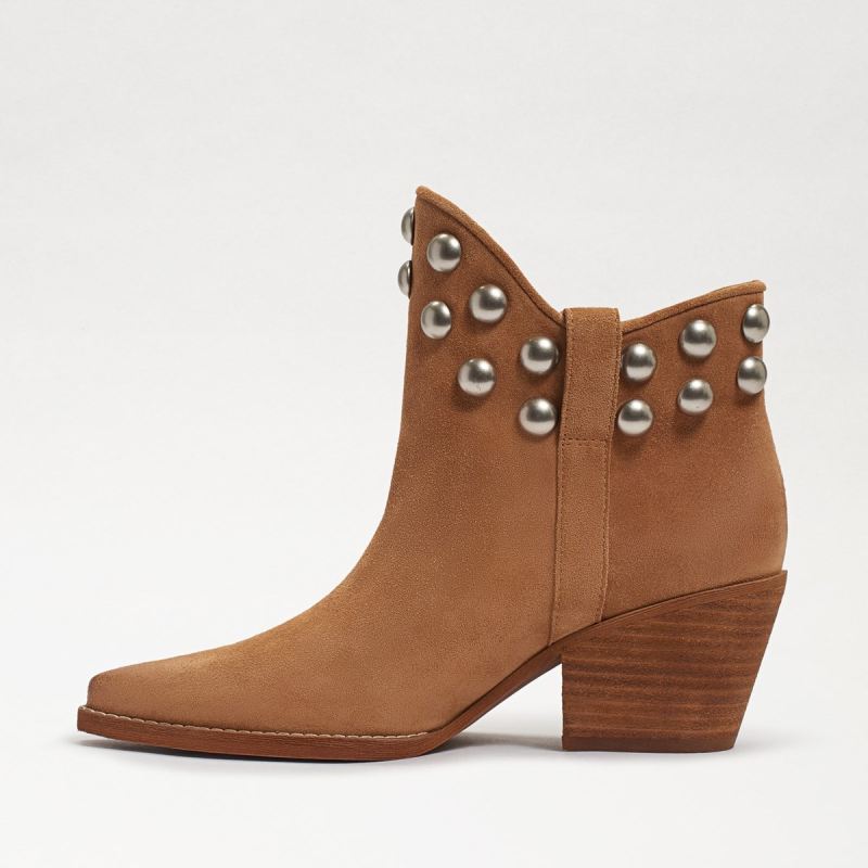 Sam Edelman Wildie Studded Western Bootie-Camel Suede