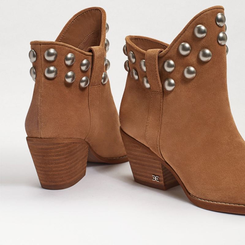 Sam Edelman Wildie Studded Western Bootie-Camel Suede