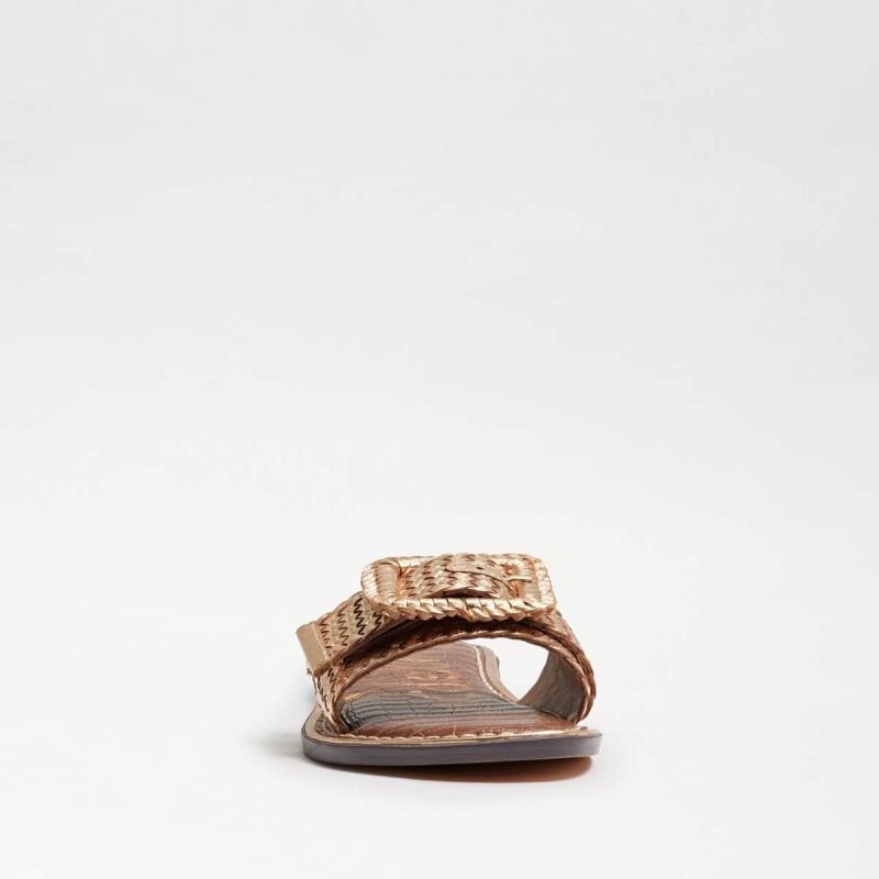 Sam Edelman Gabriela Woven Slide Sandal-Gold Leather