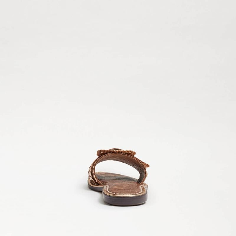 Sam Edelman Gabriela Woven Slide Sandal-Gold Leather