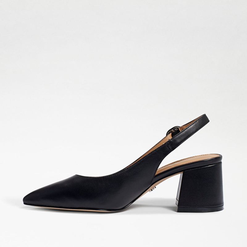 Sam Edelman Petra Pointed Toe Slingback-Black Leather