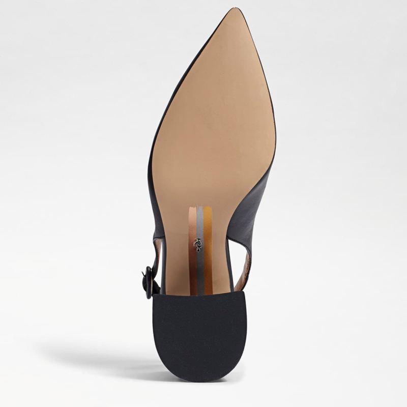 Sam Edelman Petra Pointed Toe Slingback-Black Leather