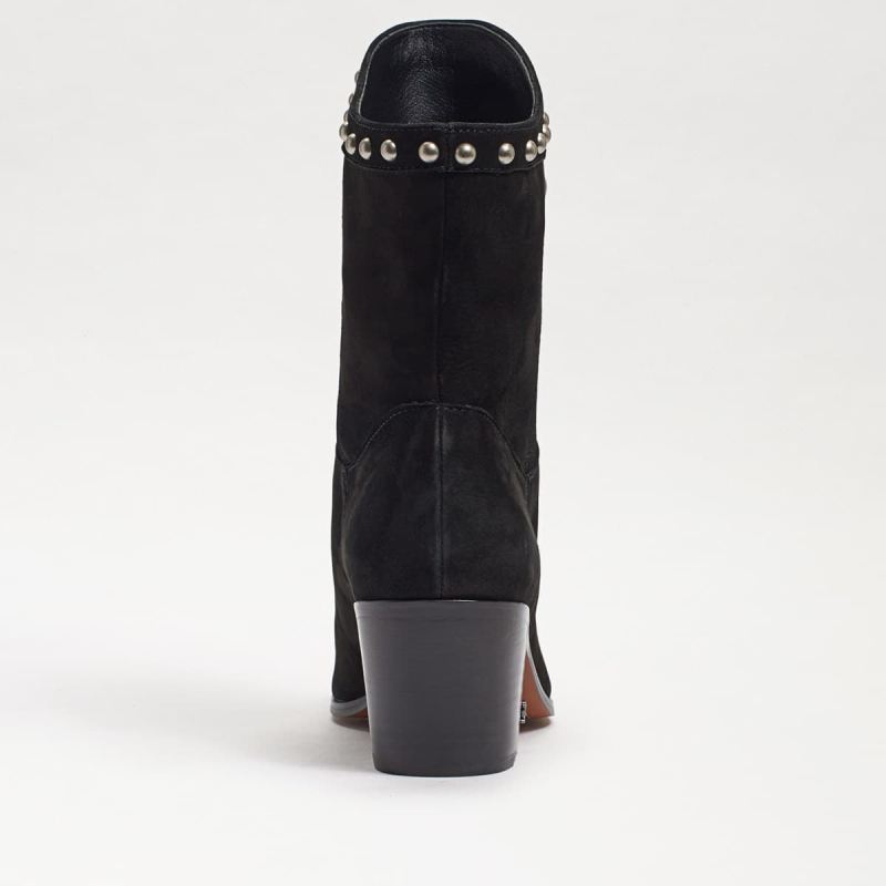 Sam Edelman Brie Studded Western Boot-Black Leather